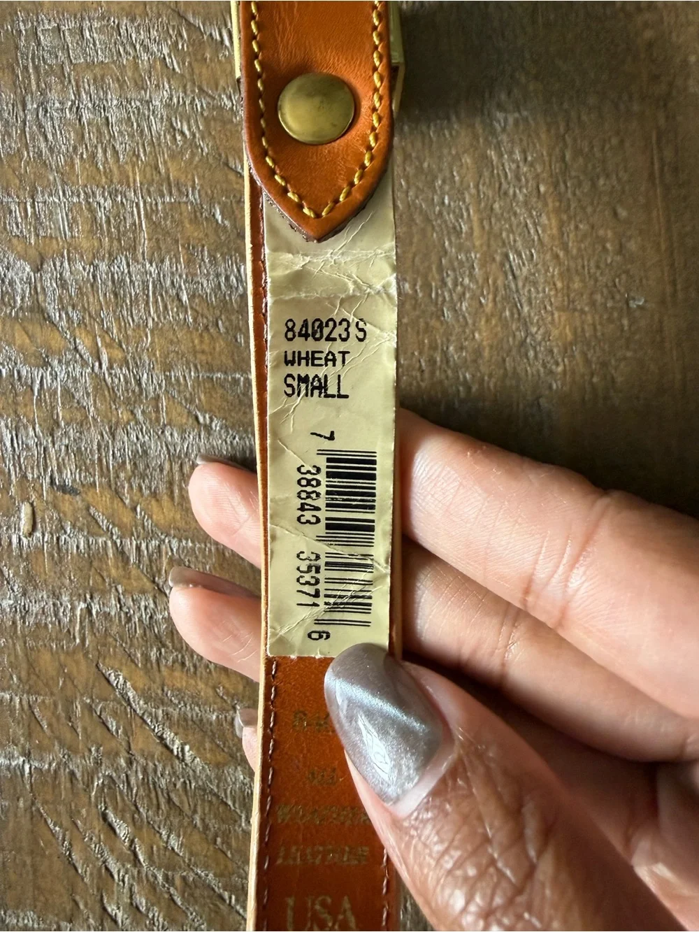 Vintage Dooney & Bourke Two-Tone Tan/Tobacco Leather Belt with Gold Hardware